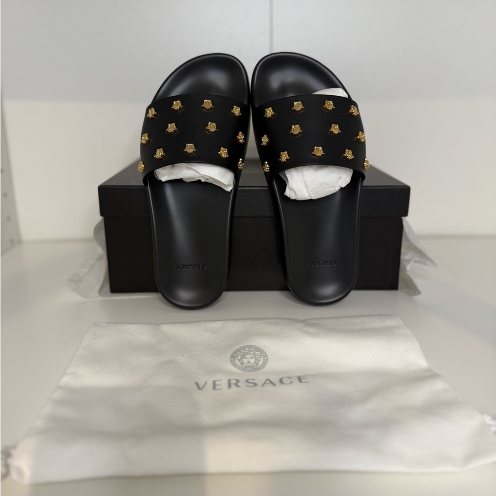 Versace Medusa Leather Slides